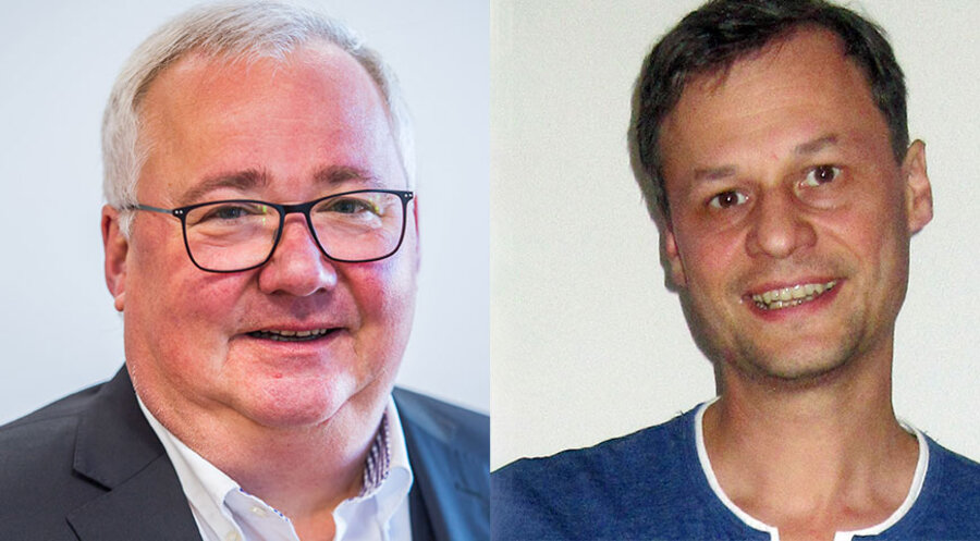 Frank Meinel (links) ist Pfarrer der Ev. Luth. Gemeinde St. Wolfgang in Schneeberg im Erzgebirge; Christian Huth ist Pfarrer in Lohsa, Groß Särchen und Uhyst bei Hoyerswerda im schlesischen Teil der berlin-brandenburgisch-schlesischen Kirche. Fotos: privat