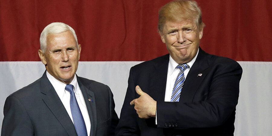 Mike Pence (links) wuchs in einem katholischen Elternhaus auf. Der republikanische US-Präsidentschaftskandidat Donald Trump benannte ihn als seinen Kandidaten für das Amt des Vizepräsidenten. Foto: picture-alliance/AP Photo