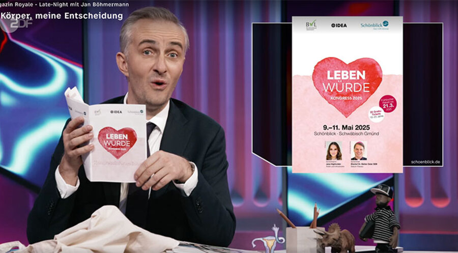 Der umstrittene Satiriker Jan Böhmermann hat sich mit dem Thema Lebensschutz beschäftigt. Screenshot: zdf.de