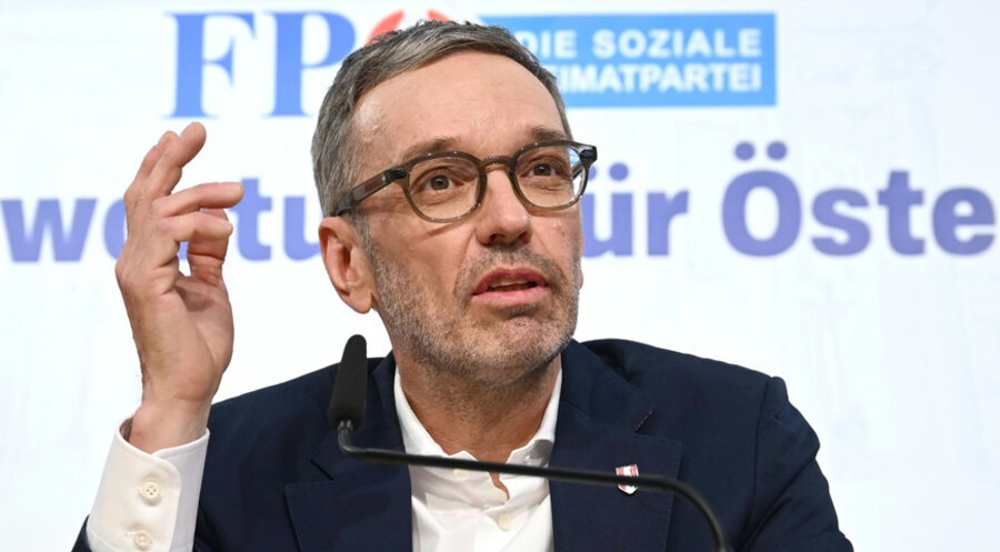 Herbert Kickl ist Kandidat der FPÖ. Foto: picture alliance / HELMUT FOHRINGER / APA / picturedesk.com
