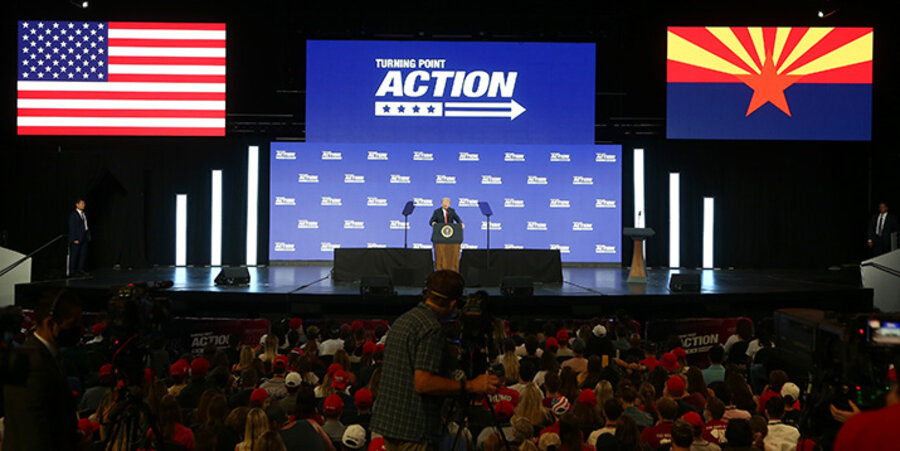 US-Präsident Donald Trump auf einer Veranstaltung in Phoenix. Foto: picture-alliance/The Associated Press