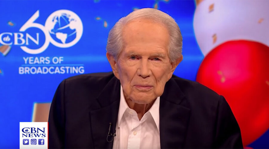 Der Fernsehevangelist Pat Robertson sprach mit dem US-Fernsehsender CBN über seinen Rückzug. Screenshot: Youtube / CBN News