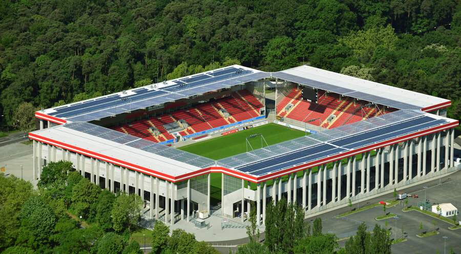 Blick auf das Stadion am Bieberer Berg in Offenbach. Foto: picture alliance / ZB/euroluftbild.de | euroluftbild.de/Robert Grahn