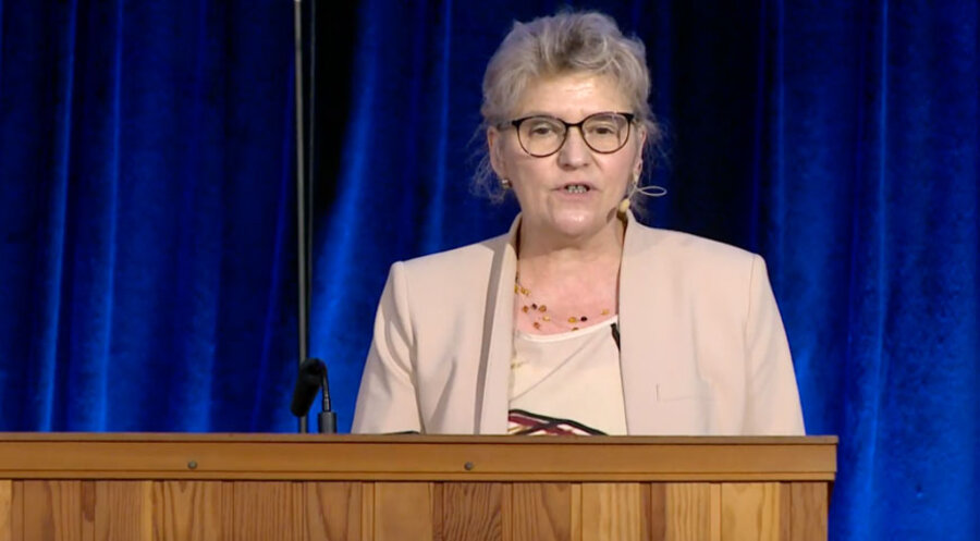Die Leiterin des Allianzhauses im thüringischen Bad Blankenburg, Gabriele Fischer-Schlüter. Screenshot: youtube.com/Allianzkonferenz Bad Blankenburg