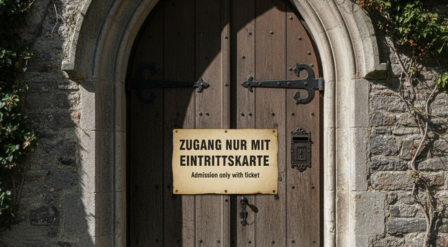 Werden Kirchen durch Eintritt zu reinen Museen? Bild: KI-generiert von IDEA