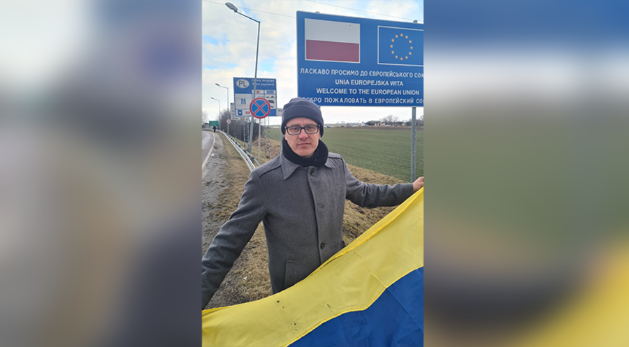Alexander Krauß an der polnisch-ukrainischen Grenze. Foto: privat