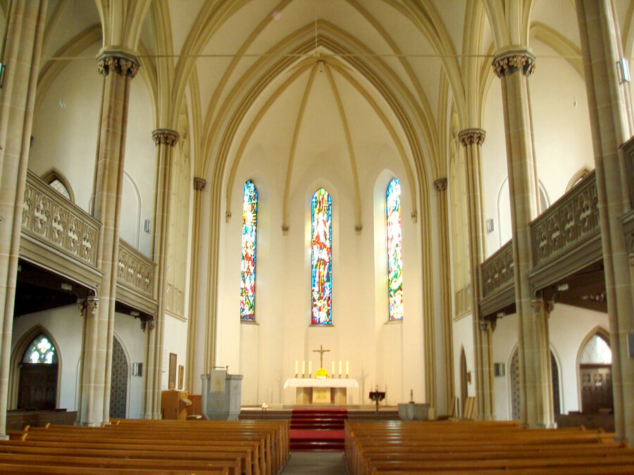 Der Innenraum der Martin-Luther-Kirche in Gütersloh wird für rund fünf Millionen Euro neu gestaltet.