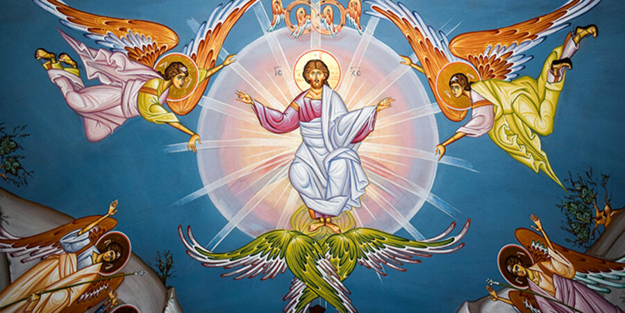 Die Himmelfahrt Jesu – von einem Künstler als Ikone dargestellt. Foto: pixabay.com