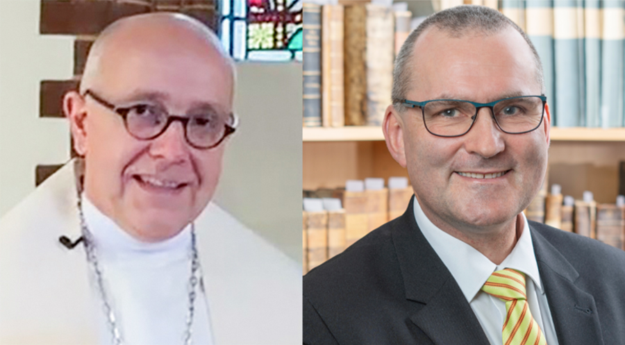 Hans-Jörg Voigt (links) ist Bischof der Selbständigen Evangelisch-Lutherischen Kirche und Stefan Schweyer ist Theologieprofessor von der Universitären Theologischen Hochschule STH Basel. Fotos: privat