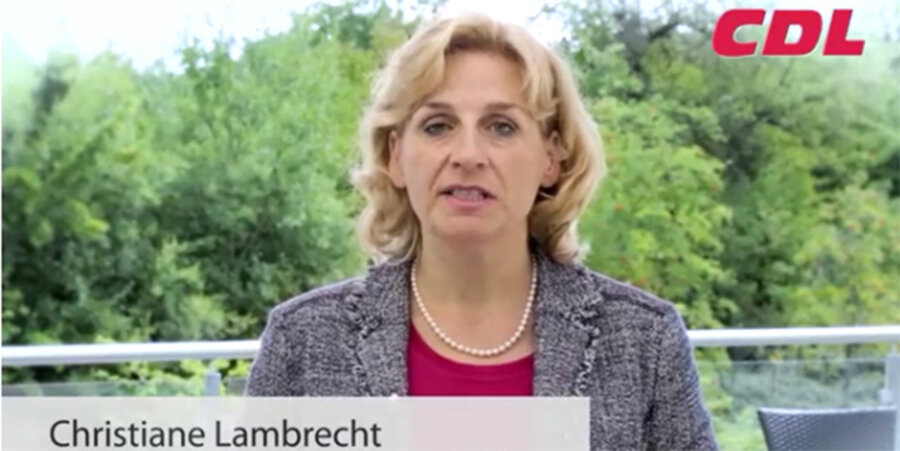 Die CDL-Landesvorsitzende Christiane Lambrecht. Screenshot CDL