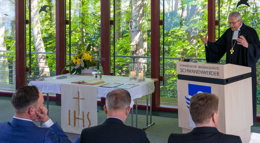 Der evangelische Militärbischof Bernhard Felmberg beim Festgottesdienst in Berlin. Foto: Militärseelsorge