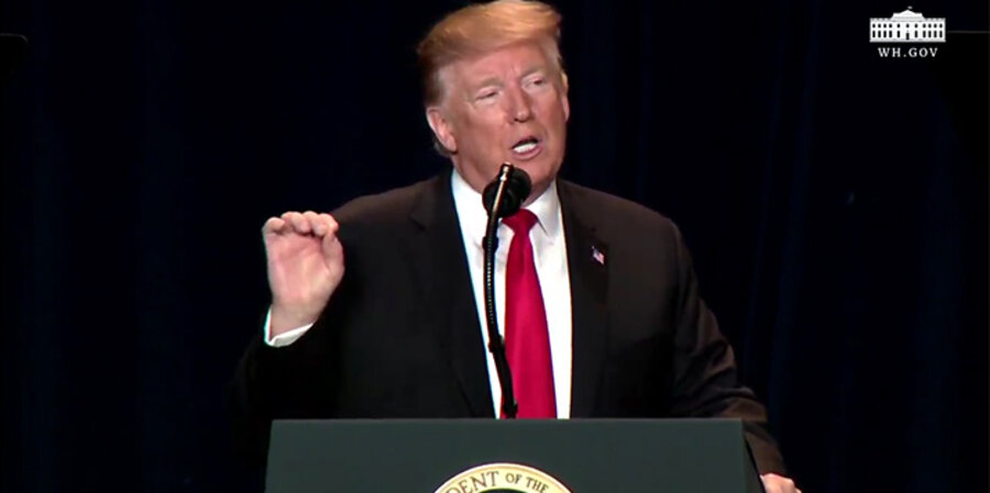 US-Präsident Donald Trump. Screenshot: YouTube/whitehousegov