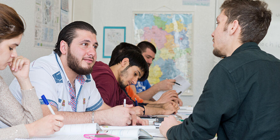 Syrische Flüchtlinge bei einem Integrationskurs des BAMF. Foto: picture-alliance/dpa