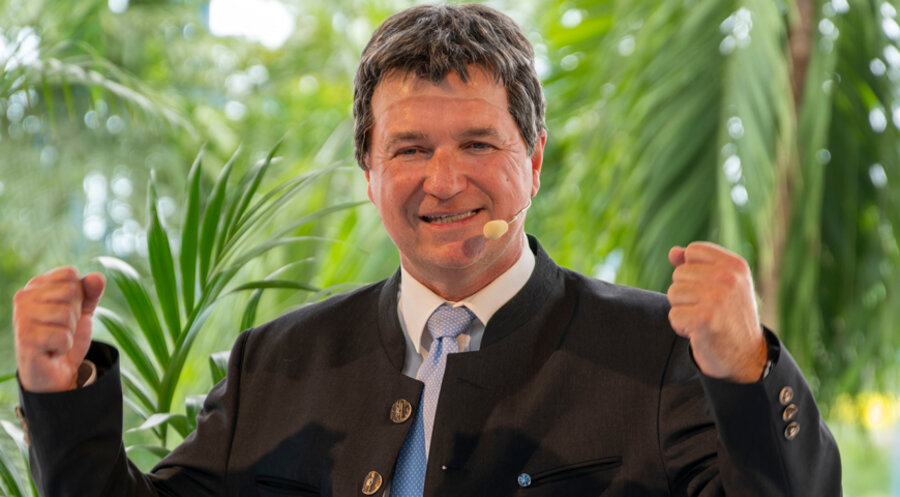 Als Kabarettist parodiert er den früheren bayerischen Ministerpräsidenten Edmund Stoiber und den jetzigen Markus Söder (beide CSU): Wolfgang Krebs. Foto: picture alliance / M.i.S. | Bernd Feil