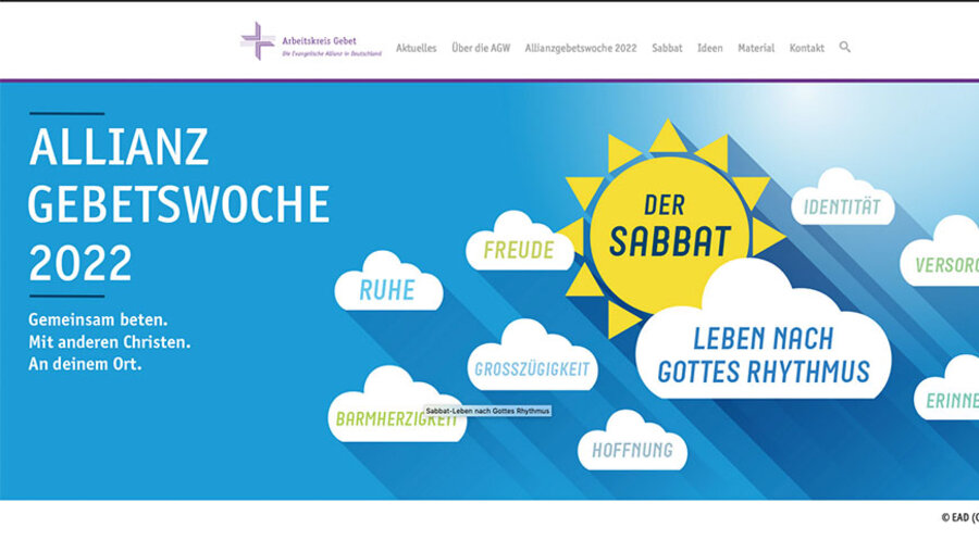 Die nächste Allianzgebetswoche findet vom 16. bis 22. Januar 2022 statt. Screenshot: www.allianzgebetswoche.de