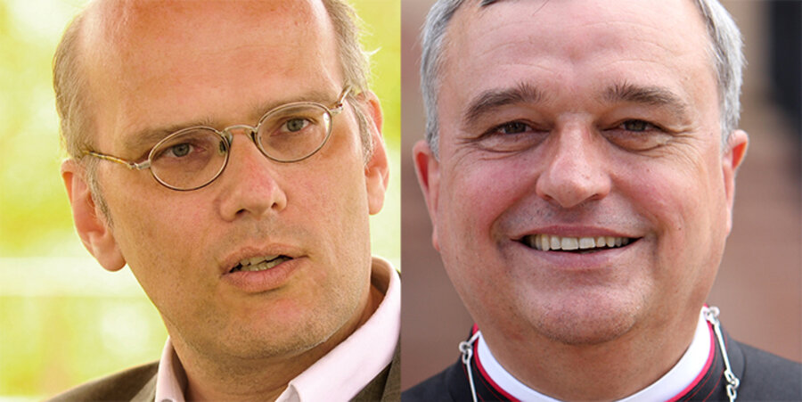 v. l.: Der Vorsitzende des evangelikalen Bibelbundes, Michael Kotsch, und der ACK-Vorsitzende, der katholische Bischof Karl-Heinz Wiesemann. Fotos: idea/kairospress, Privat