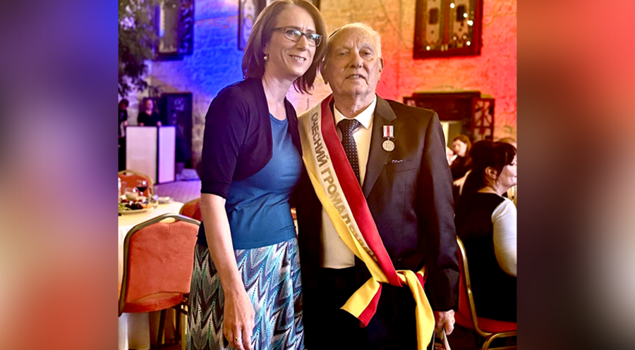 Der neue Ehrenbürger Odessas, Roman Schwarzman, mit Anemone Rüger / Foto: Privat