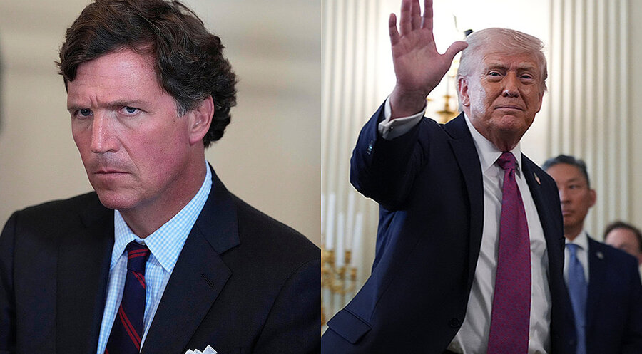 Carlson galt jahrelang als Unterstützer Trumps, hat aber inzwischen mit ihm gebrochen. Fotos: picture alliance / ASSOCIATED PRESS | Alex Brandon