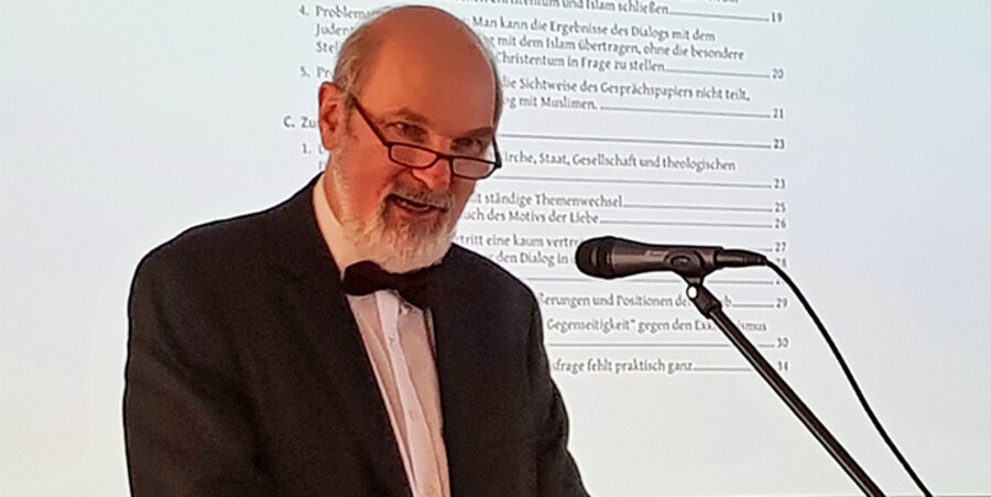 Der stellvertretende Generalsekretär der Weltweiten Evangelischen Allianz, Thomas Schirrmacher, beim dem Studientag in Pforzheim. Foto: Martin Kugele