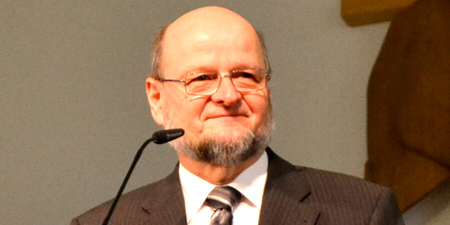Pfarrer Matthias Dreßler beim Unternehmertag am 31. Januar in Chemnitz. Foto: Robert Kunz