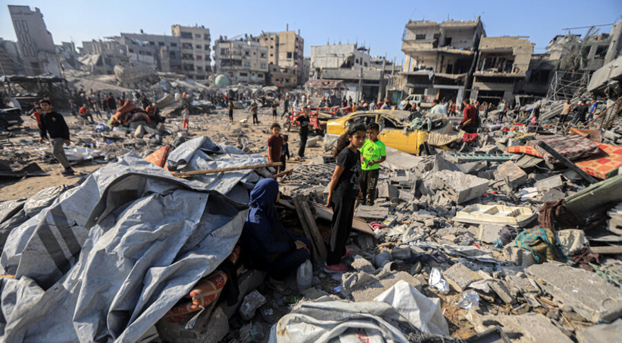 Bei israelischen Luftangriffen wurden viele Gebäude in Gaza zerstört, darunter auch Schulen. Foto: picture alliance / Anadolu | Khames Alrefi