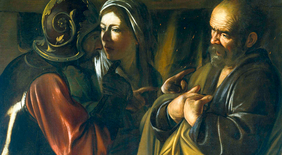 Zwischen Vorbild und Versager: „Die Verleugnung des Petrus“ von Caravaggio um 1610. Bild: imago images/Everett Collection