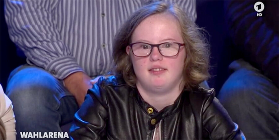 Die 18-jährige Natalie Dedreux in der ARD-Sendung „Wahlarena“. Screenshot: ARD