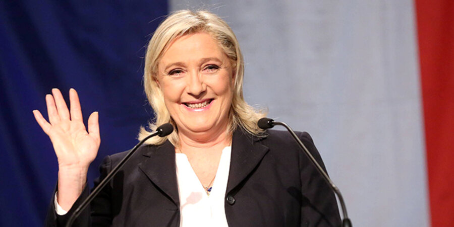 Die Vorsitzende der rechtspopulistischen Partei "Front National", Marine Le Pen, freut sich über den Erfolg ihrer Partei bei den Regionalwahlen. Foto: picture-alliance/dpa
