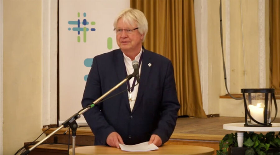 Der Landesbischof der Evangelisch-Lutherischen Landeskirche Schaumburg-Lippe, Karl-Hinrich Manzke. Screenshot: YouTube/ Kirchengemeinde Vehlen