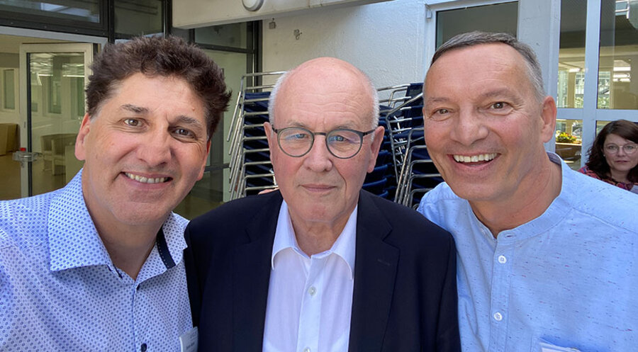 v.l.: Stefan Vatter, Volker Kauder, Peter Wenz. Foto: Stefan Vatter