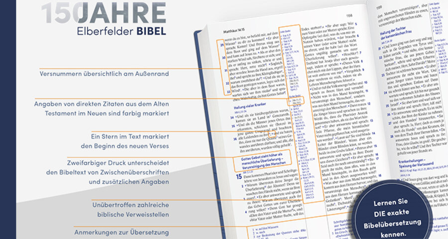 Vor 150 Jahren wurde die Elberfelder Bibelübersetzung abgeschlossen. Foto: SCM Verlag