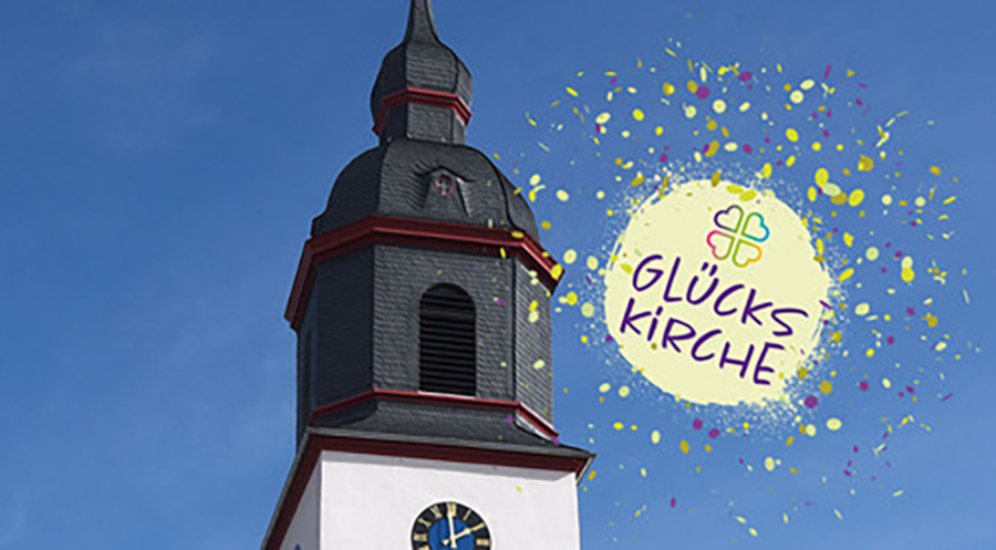 Die „Glückskirche“ ist vom 2. bis 11. Juni täglich von 10 bis 23 Uhr geöffnet. Mittags sowie abends werden geistliche Impulse angeboten. Außerdem gibt es zahlreiche musikalische Auftritte. Bild: EKHN