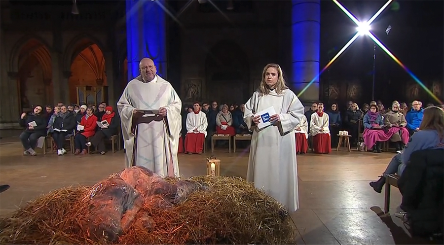 ARD-Weihnachtsgottesdienst: Zu keinem Zeitpunkt „eine Provokation oder Herabwürdigung zentraler Glaubensinhalte“ beabsichtigt. Screenshot: ardmediathek.de/Katholische Christmette
