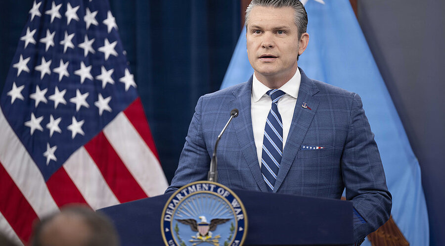 US-Verteidigungsminister Pete Hegseth.
Foto: picture alliance / ZUMAPRESS.com | Po1 Eric Brann/Dod