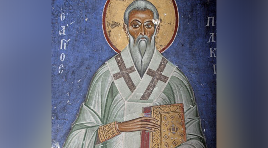 Polykarp von Smyrna, dargestellt in einer byzantinischen Wandmalerei aus dem 10. Jahrhundert. Bild: AKG-Images/Paul Ancenay