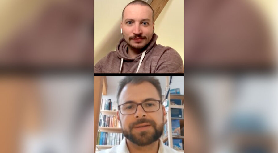 Thomas Richter (oben) und Markus Voss unterhielten sich auf Instagram im Live-Format. Screenshot: mein.idea