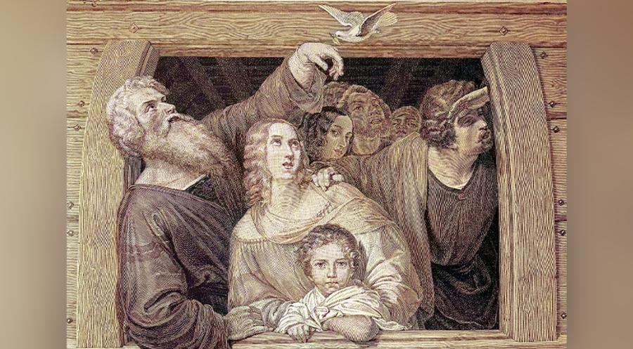 „Ruhe(bringer)“ und „Trost“: Noah wurde als Erbauer der Arche bekannt, hier eine Reproduktion einer Originalvorlage aus dem 19. Jahrhundert. Foto: picture alliance/Bildagentur-online/Sunny Celeste