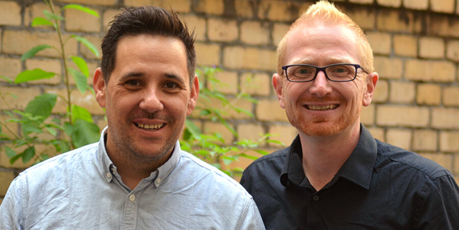 v. l.: Der Vorsitzende des Christival-Trägervereins, Karsten Hüttmann, und Projektleiter Chris Pahl. Foto: christival.de