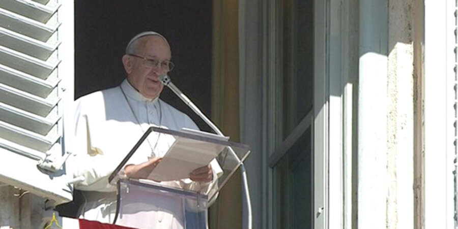Papst Franziskus beim Angelusgebet. Foto: Radio Vatikan